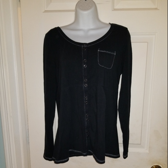 Soma Blue Button Down Sleep Shirt PJ's - Picture 3 of 8